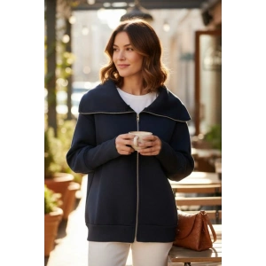 Kadın Uzun Kollu Fermuar Detay Sweat Shirt