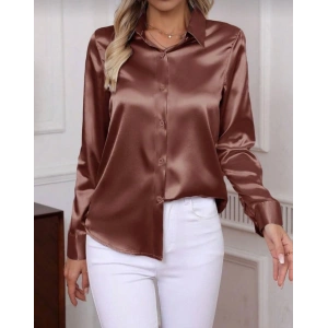 Kadın Uzun Kollu Saten Gömlek