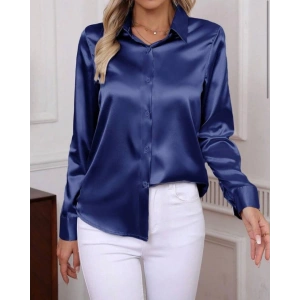 Kadın Uzun Kollu Saten Gömlek