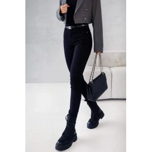 Kadın Yüksek Bel Cepli Kemersiz Kot Pantolon