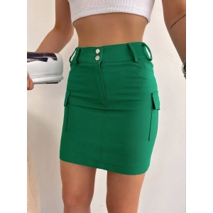 Körüklü cep etek yeşil s24904