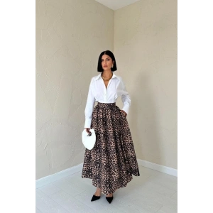 Leopar Leopar Büzgülü Uzun Etek