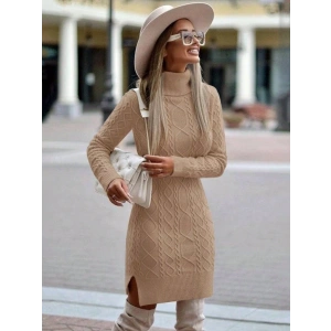 Loren Yünlü Motifli Midi Boy Triko Elbise