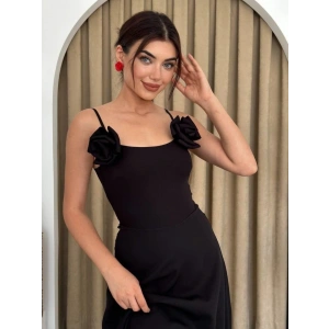 Matilda Gül İp Askılı Elbise