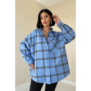 Mavi Ekose Desenli Gömlek