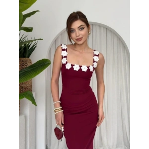 Mıng Çiçek Detaylı Elbise