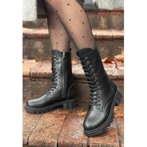 Nabah Siyah Cilt Bağcıklı Bot