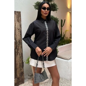 Önü Şerit Taşlı Gömlek 3448