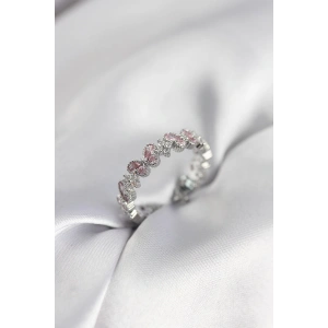 Pembe Zirkon Taşlı Kelebek Model Kadın Yüzük