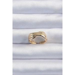 Pirinç Altın Renk Kıvrımlı Ayarlanabilir Yüzük