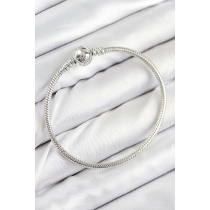 Pirinç Charm Topcuk Model Gümüş Renk Kadın Bileklik
