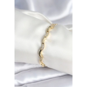 Pirinç Gold Renk Dalgalı Model Kadın Bileklik