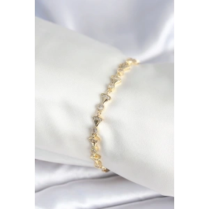 Pirinç Gold Renk Yelpaze Model Kadın Bileklik