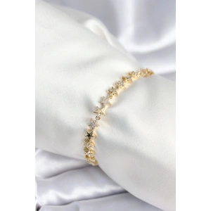 Pirinç Gold Renk Yıldız Model Kadın Bileklik