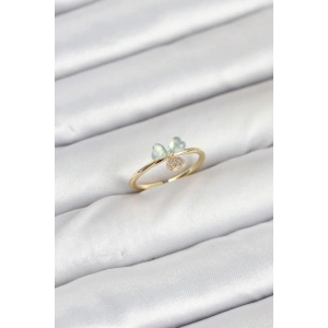 Pirinç Gold Renk Yonca Model Kadın Yüzük