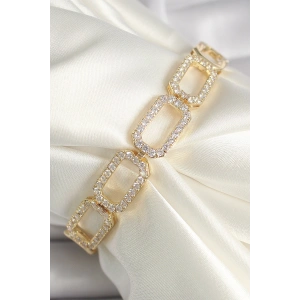 Pirinç Gold Renk Zirkon Taşlı Zincir Model Xuping VIP Exclusive Seri Bileklik