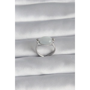 Pirinç Gümüş Renk Sedefli Kadın Yüzük