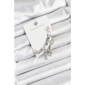 Pirinç Gümüş Renk Set Küpe