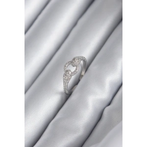 Pirinç Gümüş Renk Zirkon Taşlı Yılan Model Kadın Yüzük