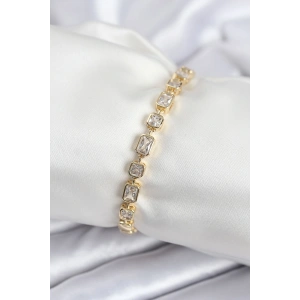 Pirinç VIP Seri Zirkon Taşlı Gold Renk Kadın Bileklik