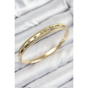 Pirinç Zirkon Taşlı Kutup Yıldızı Model Gold Renk Kadın Kelepçe