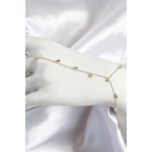 Pirinç Zirkon Taşlı Sallantılı Model Gold Renk Kadın Şahmeran