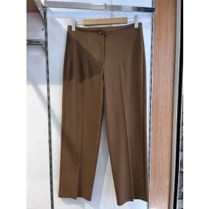 Poly Viscose Yüksek Bel Pervazli Pantolon