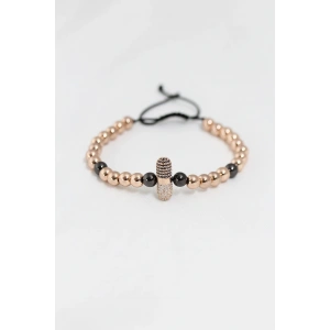 Rose Renk Çelik Zirkon Objeli Asansörlü Bileklik