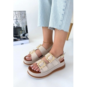 Stan Bej Cilt Sandalet