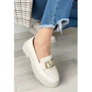 Tinea Bej Cilt Oxford Ayakkabı