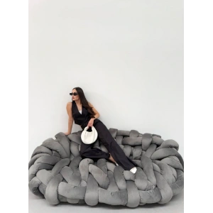 Toskana Keten Kruvaze Yaka Tek Düğmeli̇ Yelek Pantolon Takim