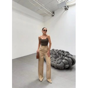 Trio Arka Bel Lasti̇k Detayli Palazzo Pantolon