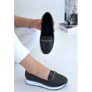 Troy Siyah Cilt Babet Ayakkabı