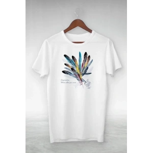 Unisex Baskılı Oversize T-Shirt - Beyaz