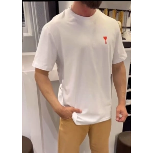 Unisex Bisiklet Yaka Baskılı Oversize T-Shirt - Beyaz