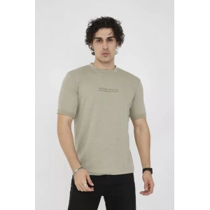 Unisex Bisiklet Yaka Slim Fit T-Shirt- Açık Yeşil