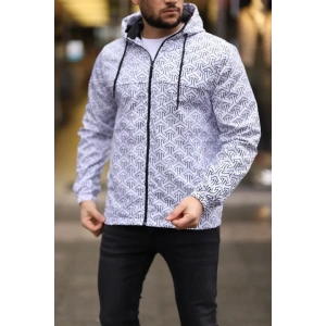 Unisex Kapüşonlu İçi Astarlı Yağmurluk - Beyaz