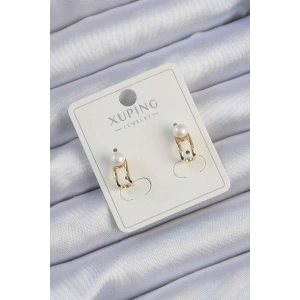 Xuping Gold Renk İnci Taşlı Halka Küpe