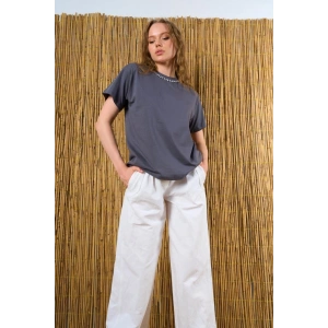 Yakası Taşlı Tshirt - Füme