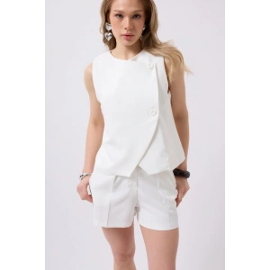 Yandan Düğmeli Dokuma Yelek