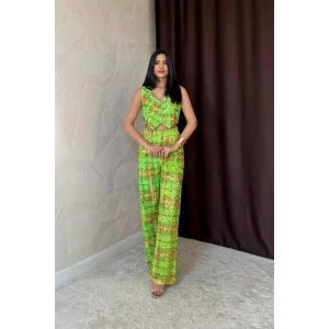 Yeşil Pullu Yelek Ve Pantolon Takım