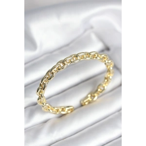 Zincir Model Gold Renk Pirinç Kadın Bileklik
