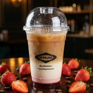 ice coffe latte çilekli
