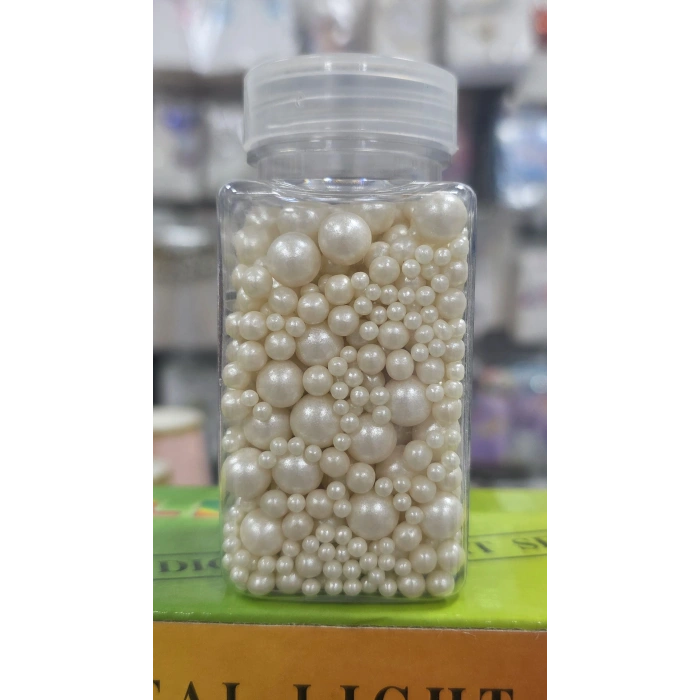 100 Gr Sprinkles İnci Beyazı Karışık Boy Süsleme Şekeri