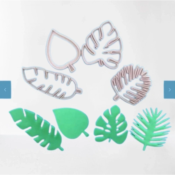 4 parça tropikal yaprak kesici set