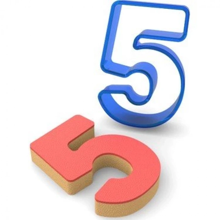 5 Rakamı polikarbon kurabiye kesici 8 cm