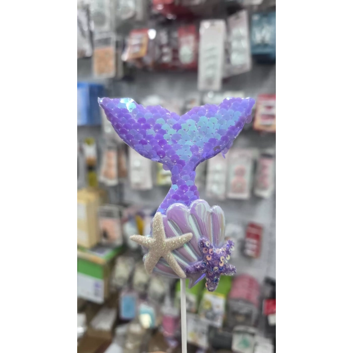 Pasta Üstü Dekoratif Çubuklu Deniz Kızı