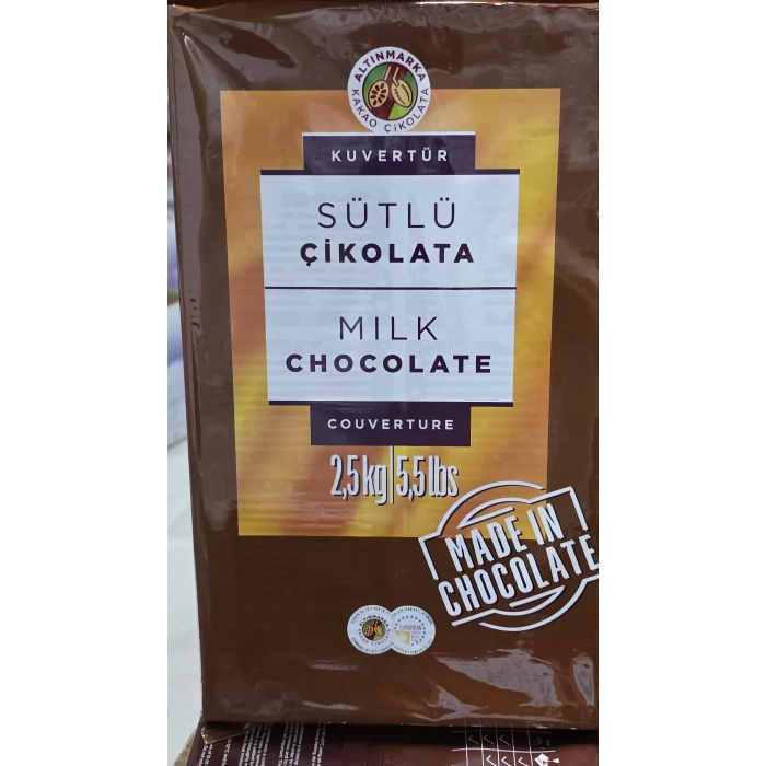 Altınmarka Sütlü Kuvertür 2.5 kg Blok Çikolata