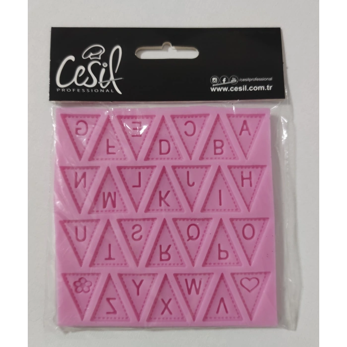 Cesil Flama Harfler Silikon Kalıp 10.5*10.5 cm
