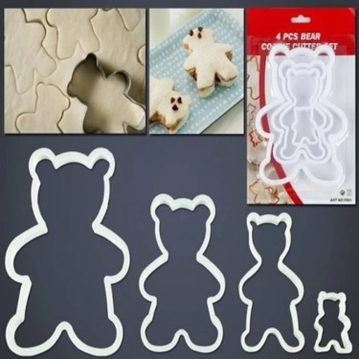 4 lü Ayıcık Kurabiye Kesici Set